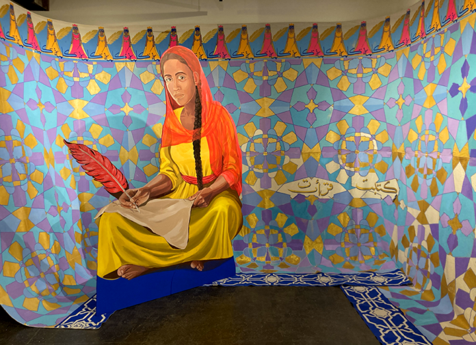 Hend Al-Mansour: "The Scribe" mixed media installation, 2022