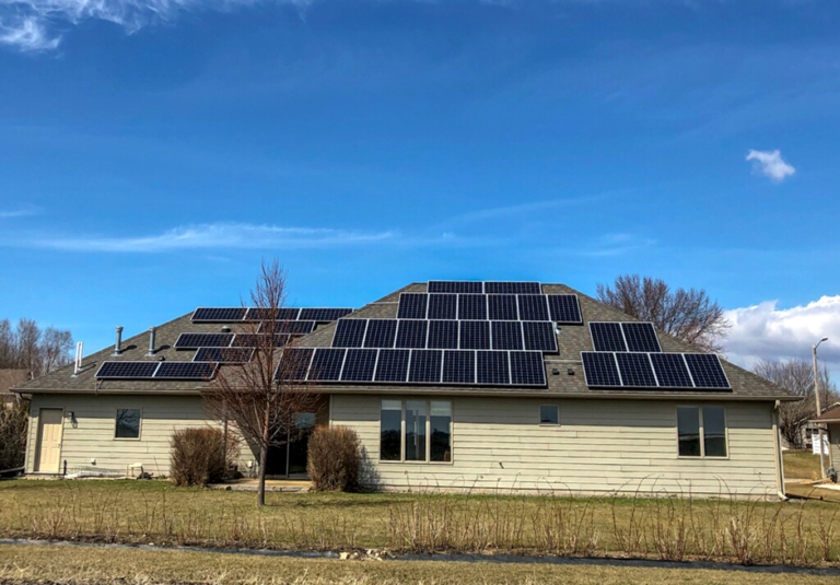 A solar installation in Kandiyohi County through a solar co-op.