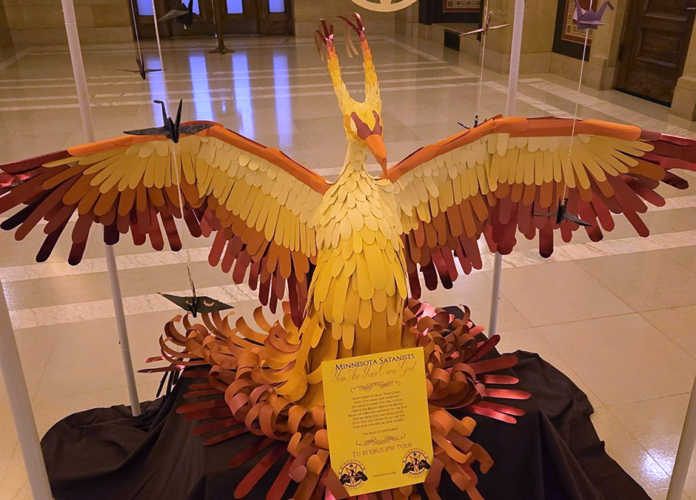 A display from the Minnesota Satanists in the Minnesota State Capitol building.