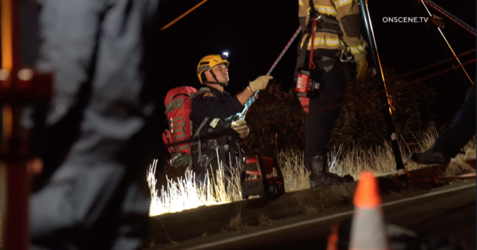 Search underway for person missing after car plunges off SoCal cliff