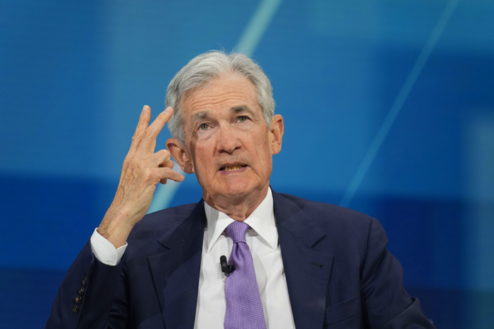 Federal Reserve chair Jerome Powell speaking at the DealBook Summit in New York on December 4, 2024.